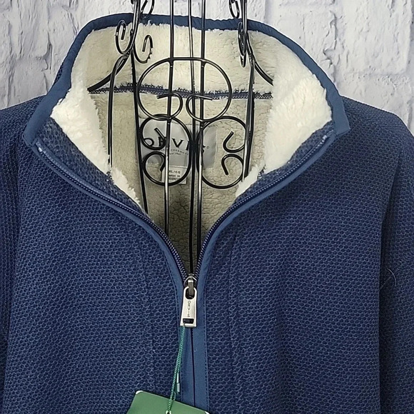 ORVIS Men's Fleece Lined Quarter Zip Pullover Blue XL/EG NWT‎ - Picture 2 of 9